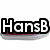 A static buddy icon with text 'HansB Loves Vans' over a blue sneaker image, featuring bold black-outlined white text on a light background.