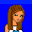 Pixel art contact sheet showing multiple frames of a cartoon character with brown hair and blue pants against a solid blue background, featuring repeated text labels.