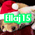 six pixelated images with text overlays: a dog in a Santa hat, a white dog, a cupcake, a dark scene with a figure, a dog with wings, and a dog in a Santa hat