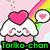Pixelated anime-style character icons with 'Toriko-chan' text, featuring a cupcake, rainbow, and multiple character faces.