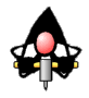 A black triangular head with white and yellow accents holds a pink sphere atop a silver cylindrical body, shown in six of animation