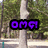 Pixelated purple text on black backgrounds reads "OMG! ITS BOB!" over a blurred outdoor scene with trees and light poles.