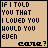 Animated contact sheet of 24 frames showing a pixelated text-based animation with changing letter emphasis on "IF I TOLD YOU THAT I LOVED YOU WOULD YOU EVEN CARE?" against a beige background.