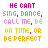Pixelated text in multiple colors on white background with a gray rectangle on the right side.