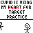 Pixel art animation of stick figures with blue eyes and red mouths, one figure holding a bow shooting arrows at others while text repeats 'CUPID IS USING MY HEART FOR TARGET PRACTICE' in black uppercase letters.