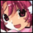 Pixelated anime-style character with pink hair and large dark eyes, smiling with mouth open, next to text reading "Anime IM" and "c0m" on black background.