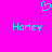 Pixelated cyan text 'Honey' on bright pink background with a small heart symbol above.