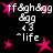 A black background displays white text and pink star shapes in a repeating pattern with some stars animated to pulse.