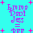 Pixelated text 'Eroin Dadi Jess = RFF' on cyan background with pink plus signs, repeated in a pattern