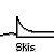 Pixelated animation of a character on a ski ramp, showing sequential movement from ramp to ground with text 'Skis' below.