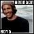 Pixelated portrait of a person with shoulder-length brown hair wearing a black top, set against a light gray background with white text reading BRANDON at the top and BOYD at the bottom.