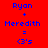 Red background with blue pixelated text displaying 'Ryon + Meredith = <3's' in two identical side-by-side arrangements.