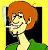 Pixelated character with orange hair, light skin, and a white shirt against a yellow background with dark and green elements.