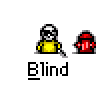 Animated contact sheet of 21 pixel art frames showing a yellow stick figure interacting with a red fire hydrant, displaying various poses and speech bubbles.