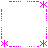A static pixel art composition of pink asterisks and dotted lines arranged in a symmetrical pattern on a white background