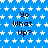 Blue background with white star pattern and repeated black text 'Yo What Up?' in pixelated font.