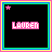 Pixelated text 'LAUREN' in various colors with small star symbols on black backgrounds, framed by colored borders.