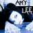 Pixelated icon with blue and white tones showing a stylized face, partially obscured text reading "MY LIFE" above it.
