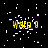 Yellow text reading 'Warp 9' appears on a black background with scattered white pixel noise, partially obscured by digital artifacts.