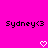 Pixelated text 'Sydney<3' appears twice on a bright pink background with two white heart icons below.