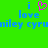 Green background with blue text reading 'i love miley cyrus' and a pink pixelated heart symbol replacing the word 'love'.