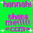 Green background with pink text reading "hannah!" and "thats me!!!!! *ccm*" surrounded by white plus signs, animated to shift positions.