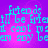 Pixelated cyan text on a purple-pink gradient background, repeating 'friends i'll be frien... it can't just can't me en say been say be' in four identical quadrants.