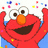 Red cartoon character with large eyes and orange nose raises arms amid colorful pixelated squares, next to red pixelated text.