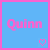 nine identical blue squares with pink borders, each containing the name 'Quinn' in pink text and a small heart symbol below it