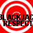 Red background with white concentric circles and repeated black text reading "BLACKJACK RESPECT" in a pattern