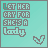 identical light blue square icons with pixelated text and a small heart symbol, each displaying 'LET HER CRY FOR SHE'S A Lady' in gray and teal lettering