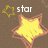 Pixelated star icon with yellow center and brown outline, accompanied by the word 'star' in white text on a brown background.