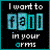 Four identical display text 'I want to fall in your arms' with cyan and white lettering on a black background, each showing slight variations in pixel clarity