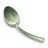 A pixelated spoon with a metallic sheen, dark green bowl, and light green handle on a white background.