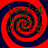 Four identical red and dark blue spiral patterns with green text reading "Izrael et" overlaid, arranged in a on a solid background