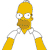 Pixelated character with yellow skin, white shirt, and orange beard holding two yellow cylindrical objects against a plain background.