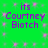 Green background with pink square patterns and purple text reading 'its Courtney Biotch' repeated in two