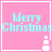 Four identical pink square with white borders display "Merry Christmas" text and a snowman icon, arranged in a