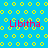 Blue background with yellow circular patterns and four instances of the word "Libitha" in pink text, with a wavy yellow line on the right side.