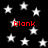 Black background with scattered white stars and red text reading 'blank' in four locations.