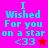 A four- of pixelated text and symbols on solid backgrounds, with two showing a red star and two showing a pink star