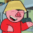 Animated contact sheet of a cartoon character in red shirt and yellow hat performing sequential mouth movements while holding a dark object, displayed on gray background with 3x3 grid layout.