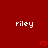 Red background with repeated white text 'riley' and small red heart symbols arranged in a pattern