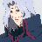 Pixelated anime-style character with white hair and dark clothing on left, black background with pixelated text "Anime IM" and "COM" on right.