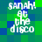 Pixelated text 'sanah! at the disco' on a green and blue pixelated background with visible color shifts