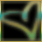 Pixelated abstract composition with dark central shapes against a gradient background of teal, brown, and green hues.