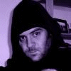 six grayscale images showing a person in a hooded garment with changing facial expressions and cropping, with 'DAMO' text in the bottom-right corner