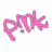 A pink stylized text icon reading 'PINK' on a white background, next to a pixelated image of a person holding a microphone.