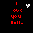 Red text 'i love you 11510' on black background with pixelated heart and starburst symbols in different positions.