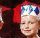 A child wearing a red graduation cap with blue tassels and a white-and-blue patterned headband, shown in a sequence of frames with varying facial expressions and head positions against a dark background.